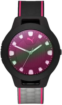 Puma Reset V1 Women's Black Dial PU Leather Analog Watch - P1026, One Size/Black