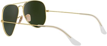 Ray-Ban RB3025 Classic Flash Mirrored Unisex-adult Aviator Sunglasses/Matte Gold-Green-Blue Mirror/55 mm