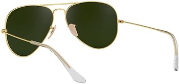 Ray-Ban RB3025 Classic Flash Mirrored Unisex-adult Aviator Sunglasses/Matte Gold-Green-Blue Mirror/55 mm