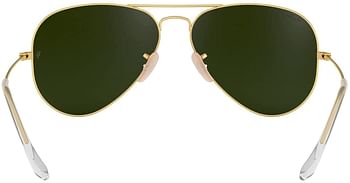 Ray-Ban RB3025 Classic Flash Mirrored Unisex-adult Aviator Sunglasses/Matte Gold-Green-Blue Mirror/55 mm