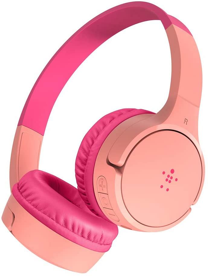 Belkin SoundForm Kids On Ear Wireless Headphones (with Built in Microphone, Girls and Boys For Online Learning, School, Travel, Compatible with iPhones, iPads, Galaxy and more) - Pink