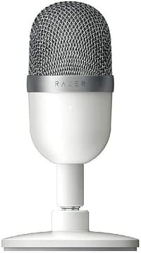 Razer Seiren Mini USB Condenser Microphone for Streaming - Compact with Supercardioid Polar Pattern, Tiltable Stand, Integrated Shock Sbsorber - Mercury White