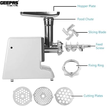 Geepas Meat grinder, Reverse function - White