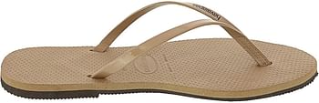 Havaianas Women's You Metallic Sandals, Stylish for City and Beach, Rubber, Waterproof, Lightweight, Slip-Proof/ROSE GOLD/41-42 EU