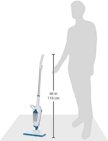 Black+Decker 5-in-1 Steam Mop with Superheated Steam with 5 Accessories, Swivel Head, 1300 W, 380 ml, White - FSMH13E5-B5