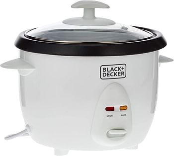 بلاك اند ديكر 1.0 لتر مقاومة للالتصاق وعاء طهي الرز، ابيض - RC1050-B5