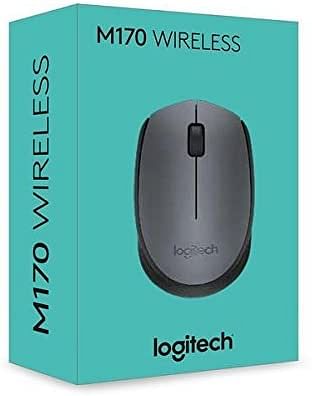 Logitech M170 Wireless Mouse, 2.4 GHz with USB Nano Receiver, Optical Tracking, 12-Months Battery Life, Ambidextrous, PC / Mac / Laptop - Grey