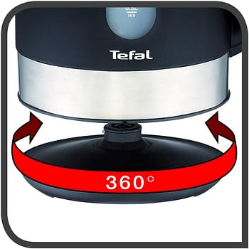 TEFAL Equinox 1.7 Litre Kettle with removable anti-scale filter, 2400 watts, Plastic, K0330827, Black