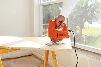 Black+Decker 400W Single Speed Jigsaw with Bevel Cutting , Orange/Black - JS10-B5