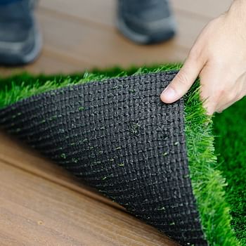 Kuber Industries Artificial Grass Mat for Balcony (Size- 1.5 X 10 Feet), Green
