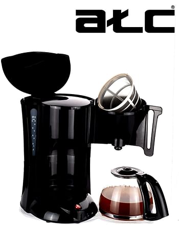 ATC Coffee Maker 1.25 Liter 1000 Watts - H-cm1812, Black