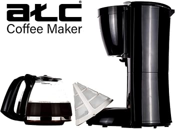 ATC Coffee Maker 1.25 Liter 1000 Watts - H-cm1812, Black