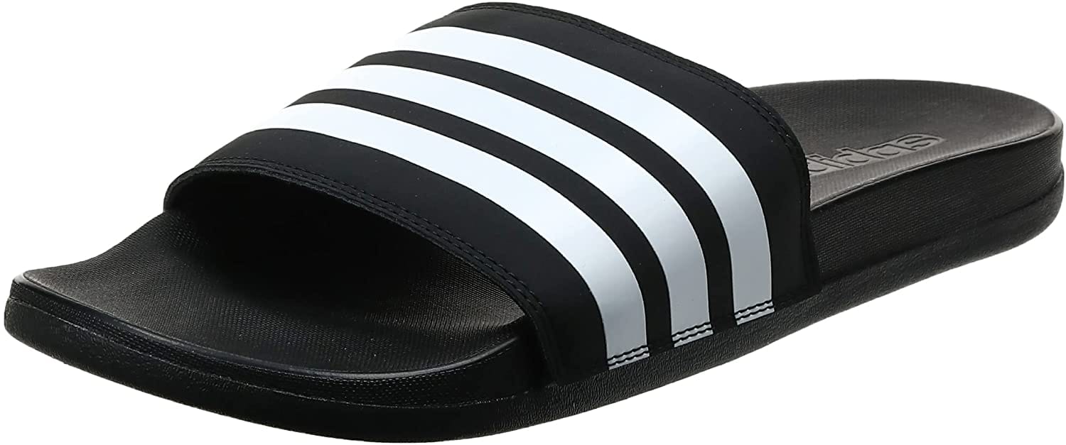 adidas adilette cloudfoam plus stripes men's slides /CORE BLACK-FTWR  WHITE-CORE BLACK/46 EU