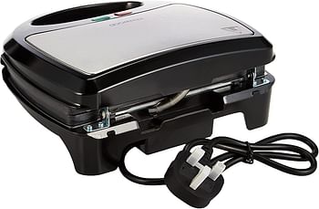 Kenwood Sandwich Maker with Waffle and Grill 3 in 1, 750 Watt - OWSMM01.A0BK/Black