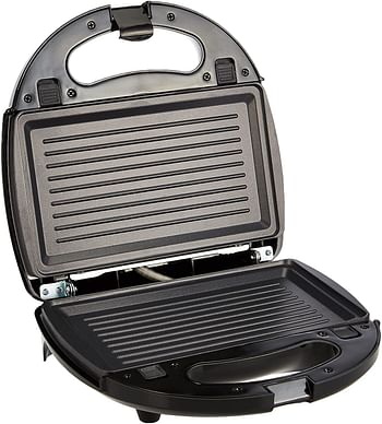 Kenwood Sandwich Maker with Waffle and Grill 3 in 1, 750 Watt - OWSMM01.A0BK/Black