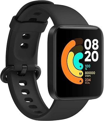 Xiaomi Mi Smart Watch Lite Black 1.4 Inch Touch Screen 5ATM Water Resistant 9 Days Battery Life GPS 11 Sports Mode Steps Sleep and Heart Rate Monitor Fitness Activity Tracker BHR4357GL