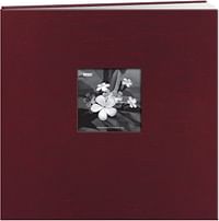 Pioneer MB10SKFCR 12 Inch by 12 Inch Postbound Silk Fabric Frame Front Memory Book, Cranberry Red