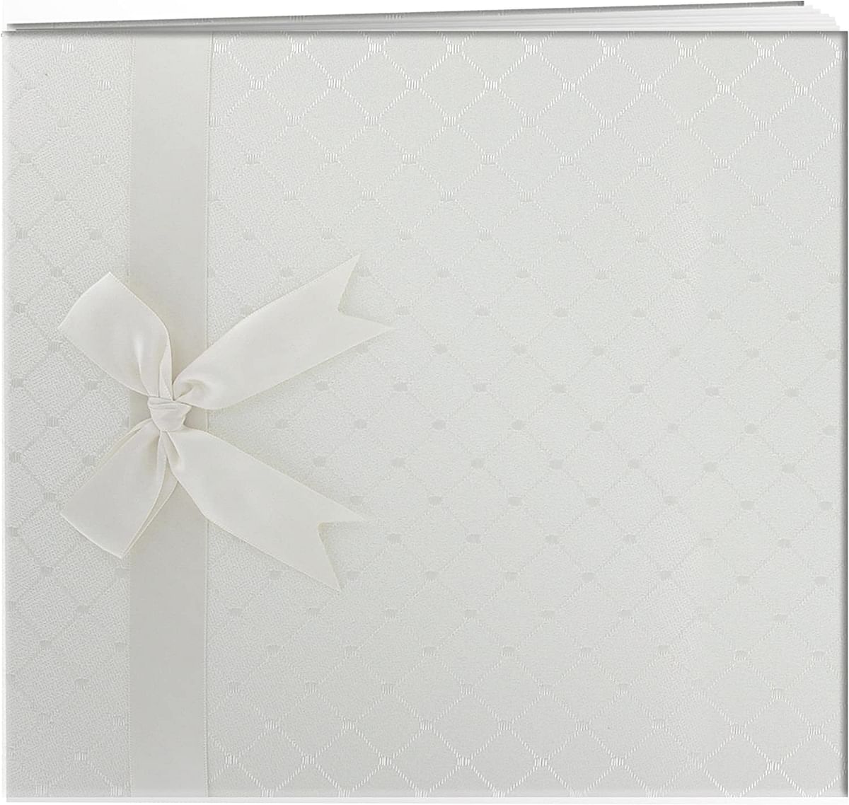 Pioneer MB-88FDR 8 Inch by 8 Inch Postbound Diamond Fabric Cover Memory Book, Ivory