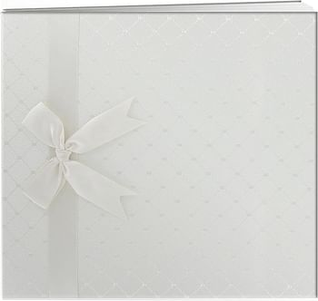 Pioneer MB-88FDR 8 Inch by 8 Inch Postbound Diamond Fabric Cover Memory Book, Ivory