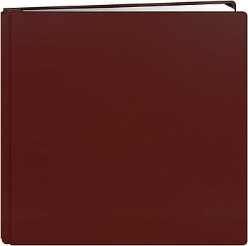 Pioneer 12 Inch by 12 Inch Postbound Leather Family Treasures Memory Book, Red