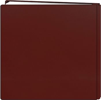 Pioneer 12 Inch by 12 Inch Postbound Leather Family Treasures Memory Book, Red