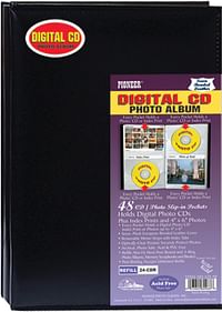 Pioneer Photo Albums 48 Pocket European Bonded Leather Digital CD Photo Album, Black
