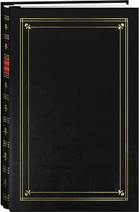 Pioneer BP-200/BK Photo 200-Pocket Post Bound Black Leatherette Photo Album with Gold Accents for 4 by 6-Inch Prints