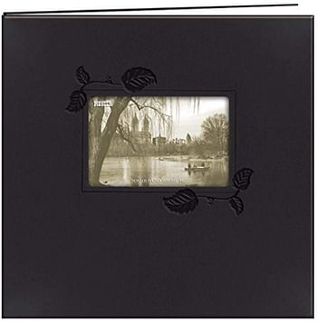 Pioneer 12 Inch by 12 Inch Postbound Embossed Leatherette Frame Cover Memory Book, Brown With Floral