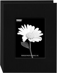 Pioneer 24 Pocket Fabric Frame Cover Photo Album, Deep Black