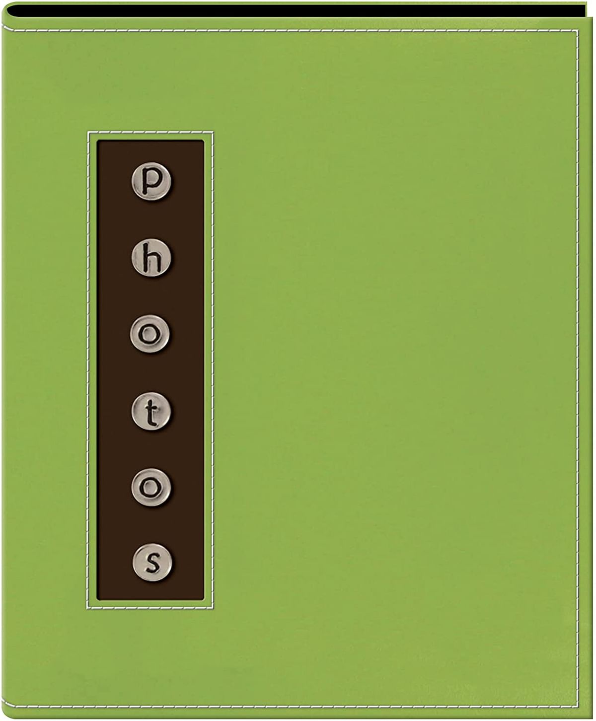 Pioneer CMB-46PP Metal Button "Photo" Sewn Leatherette Cover Brag Album, Green