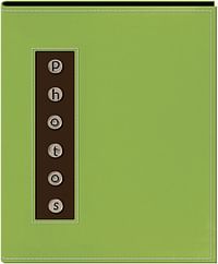Pioneer CMB-46PP Metal Button "Photo" Sewn Leatherette Cover Brag Album, Green