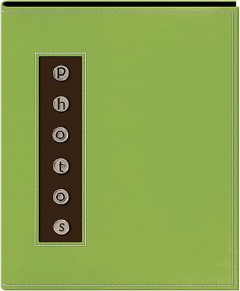 Pioneer CMB-46PP Metal Button "Photo" Sewn Leatherette Cover Brag Album, Green