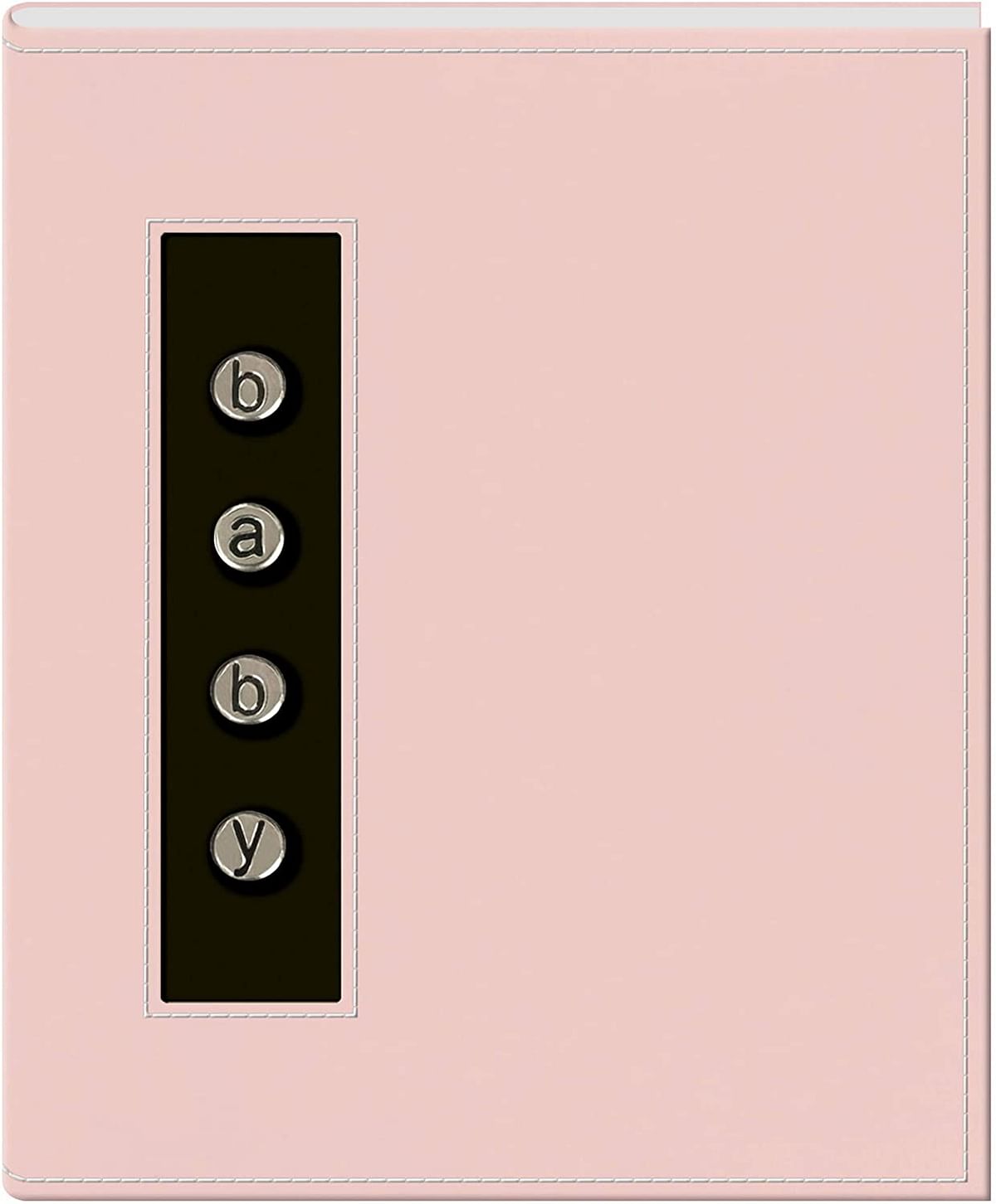 Pioneer BMB-46BP Metal Button "Baby" Sewn Leatherette Cover Brag Album, Baby Pink