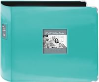 Pioneer Sewn Leatherette 3-Ring Binder 12"X12"-Bright Blue