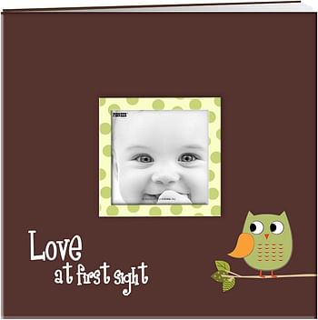 Pioneer Baby Owl Printed Design Post Bound Scrapbook Album 12"X12"-Green