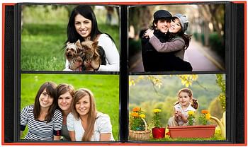 ألبوم صور Pioneer Sewn Leatherette Frame Photo Album، برتقالي ساطع