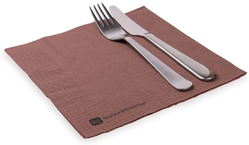 Paper Napkins, 2 Ply Napkins, Disposable Napkins - Brown - 16" x 16" - Luxnap Micropoint - 1800ct Box - Restaurantware