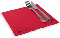 Paper Dinner Napkins, 2 Ply Napkins, Disposable Dinner Napkins - Red - 16" x 16" - Luxnap Micropoint - 1800ct Box - Restaurantware
