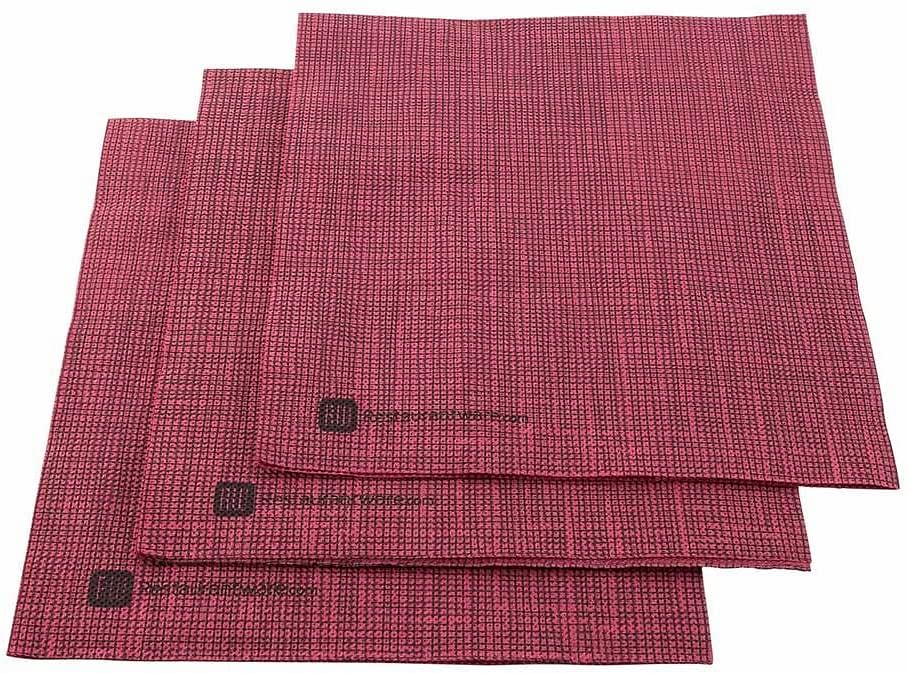 Luxenap Micropoint 2-Ply Dinner Napkins - Soft and Durable 16" x 16" Bordeaux with Black Threads Paper Napkins - Disposable and Recyclable - 1800-CT - Restaurantware