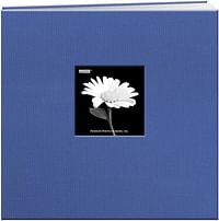 Pioneer MB10CB-F/SB 12-Inch by 12-Inch Book Cloth Cover Postbound Album with Window, Sky Blue