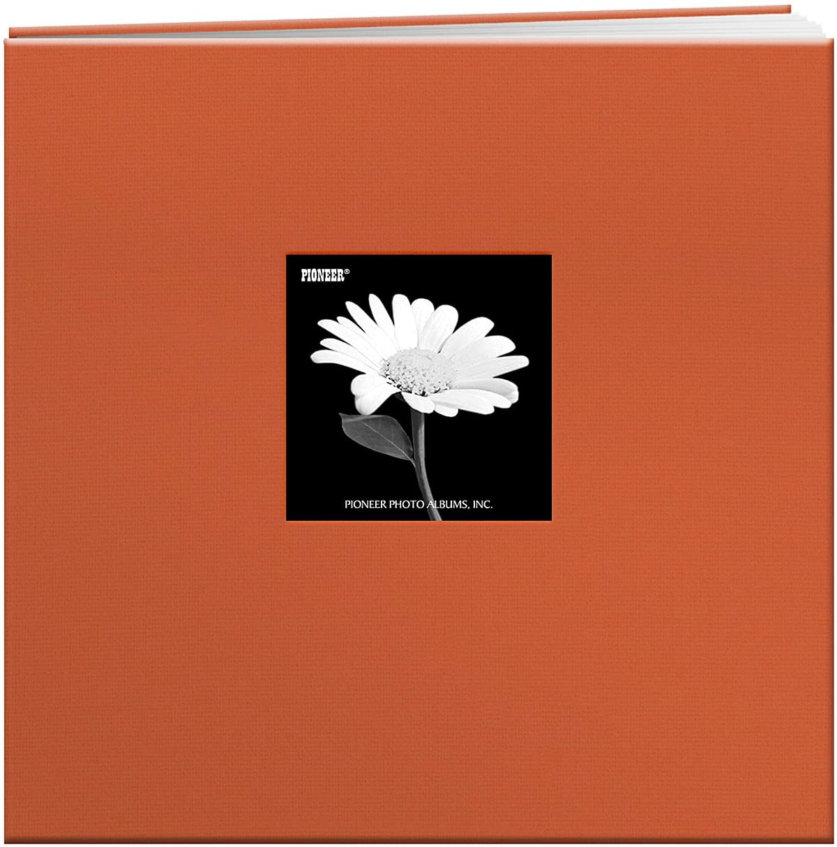 Pioneer MB10CB-T/TO 12-Inch by 12-Inch Cloth Cover Postbound Memorybook with Window/Tangerine Orange/12"x12"