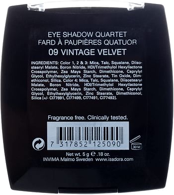 ISADORA Eye Shadow Quartet 9 Vintage Velvet- Multicolor