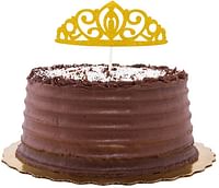 Top Cake Gold Paper Tiara Cake Topper - Glitter - 8" x 3 3/4" - 100 count box - Restaurantware/Tiara/Multicolor