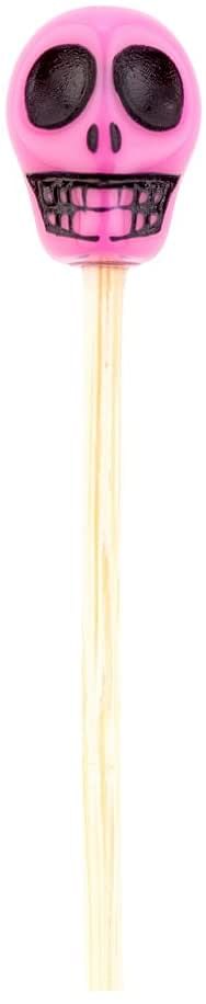 Skull Bamboo Skewer - 4-inch Natural Bamboo Color Skewers: Perfect for Serving Appetizers and Cocktail Garnishes - Wood and Acrylic Skull - 1000-CT - Biodegradable and Eco-Friendly - Restaurantware-Multi-colored