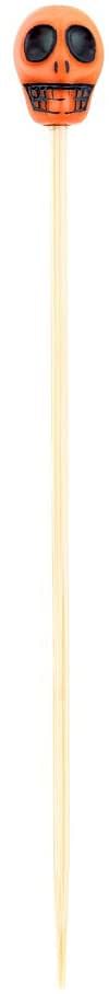 Skull Bamboo Skewer - 4-inch Natural Bamboo Color Skewers: Perfect for Serving Appetizers and Cocktail Garnishes - Wood and Acrylic Skull - 1000-CT - Biodegradable and Eco-Friendly - Restaurantware-Multi-colored