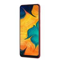 هاتف Samsung Galaxy A30 باللون الأحمر مع ذاكرة وصول عشوائي (RAM) سعة 4 جيجابايت وسعة 64 جيجابايت.