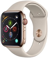 Apple Watch Series 4, 40mm, GPS + Cellular, Gold Stainless Steel Case With Stone Beige Sport Band