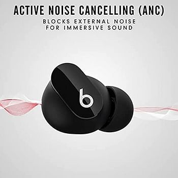 beats Studio Buds True Wireless Noise Cancelling Earphones Active Noise Cancelling, IPX4 rating Sweat Resistant Earbuds Compatible with Apple & Android, Class 1 Bluetooth Built in Microphone, Black- One Size