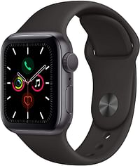 Apple Watch Series 5, 44mm, GPS + Cellular, Space Gray Aluminum with Black Sport Band