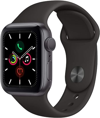 Apple Watch Series 5, 44mm, GPS + Cellular, Space Gray Aluminum with Black Sport Band